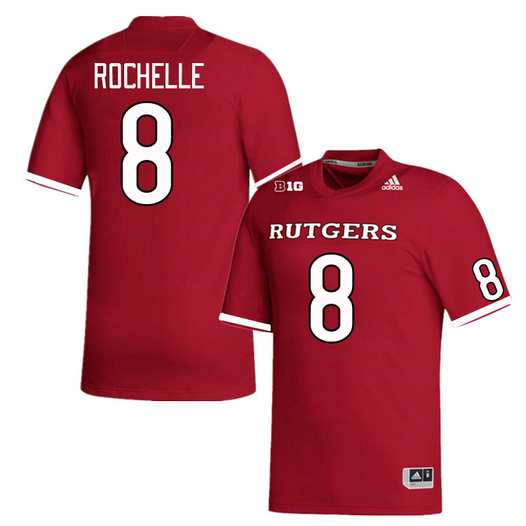 Men #8 Rashad Rochelle Rutgers Scarlet Knights College Football Jerseys Stitched Sale-Scarlet - Click Image to Close